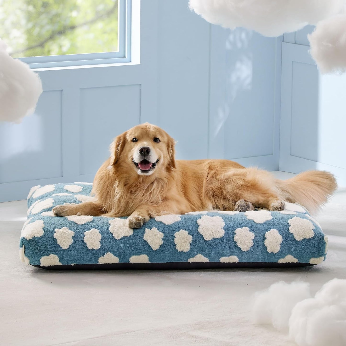 Grand Lit pour Chien — Mousse Déchiquetée, Housse Amovible, Intérieur