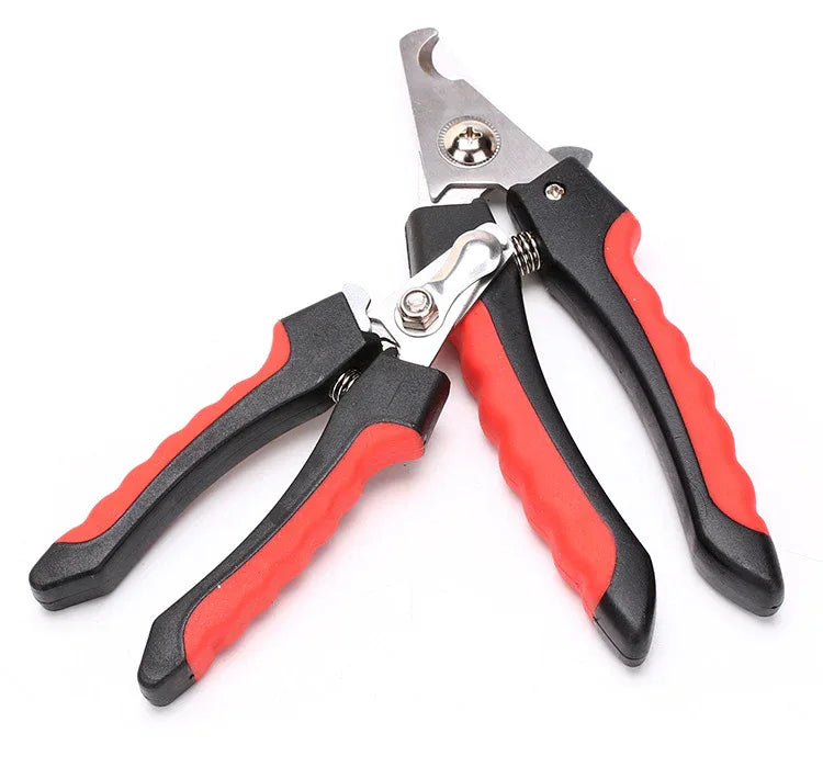 Coupe-Ongles Inox pour Chien & Chat — Tailles S & L, Rouge