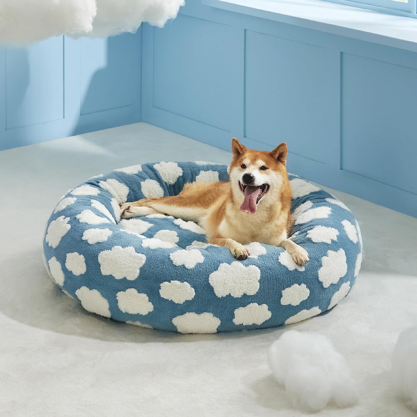 Lit Donut Rond pour Chat & Chien — Apaisant, Intérieur