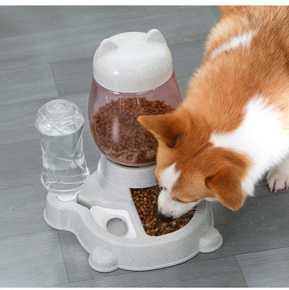 Automatic Pet Food & Water Feeder — 528ml Water, 2.2L Food