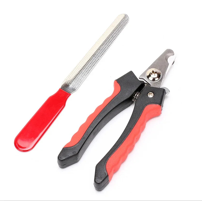 Coupe-Ongles Inox pour Chien & Chat — Tailles S & L, Rouge
