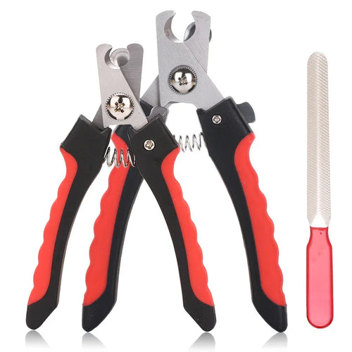 Coupe-Ongles Inox pour Chien & Chat — Tailles S & L, Rouge