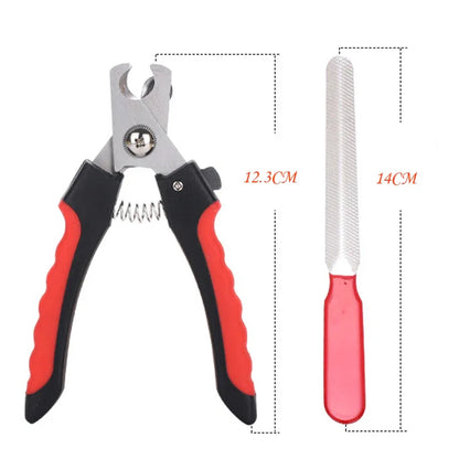 Coupe-Ongles Inox pour Chien & Chat — Tailles S & L, Rouge