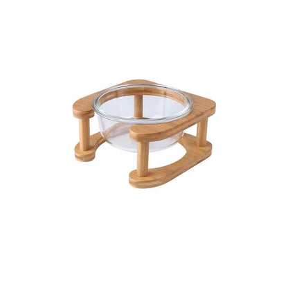 Bol en Verre pour Chat & Chien — Simple & Double, Cadre Rond