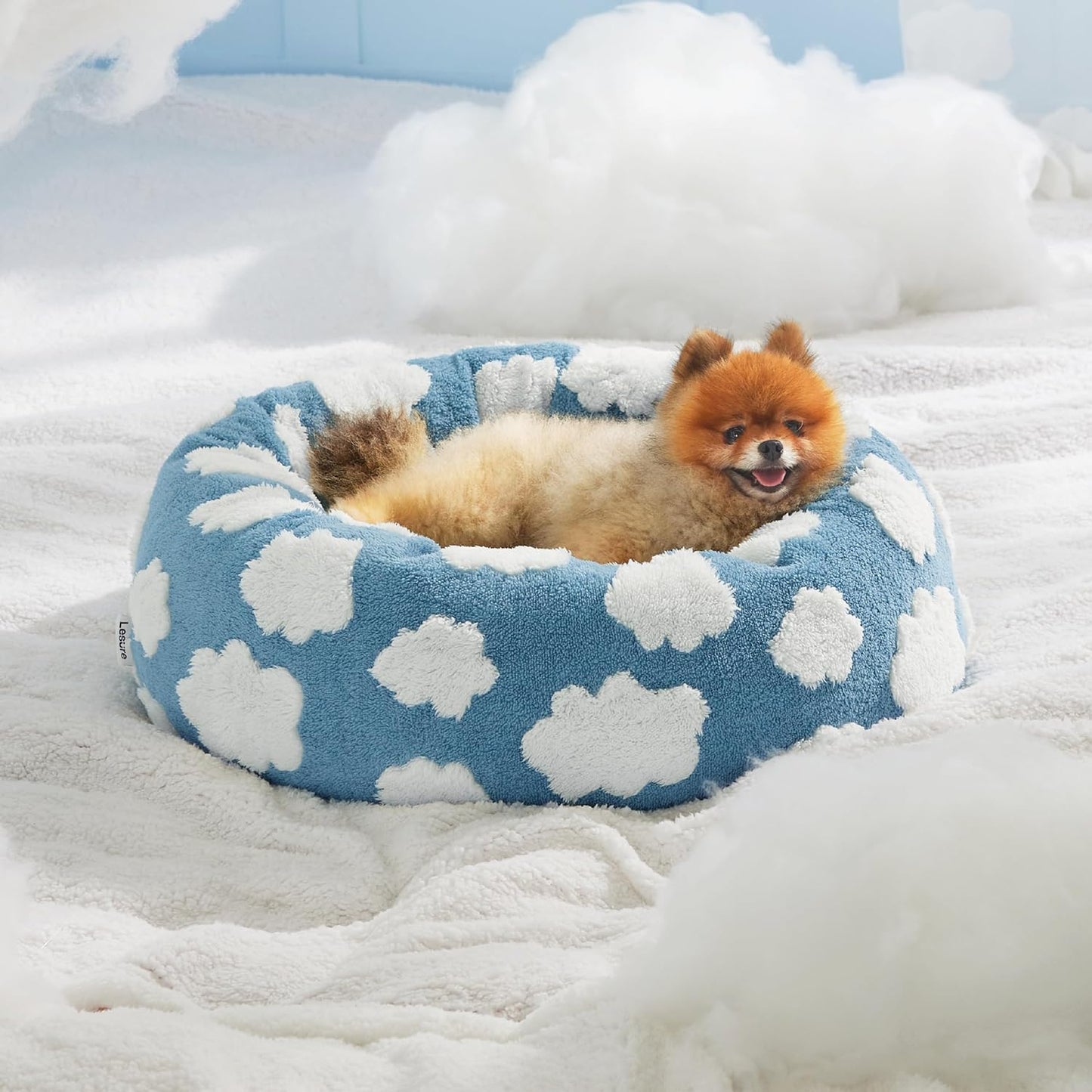 Lit Donut Rond pour Chat & Chien — Apaisant, Intérieur