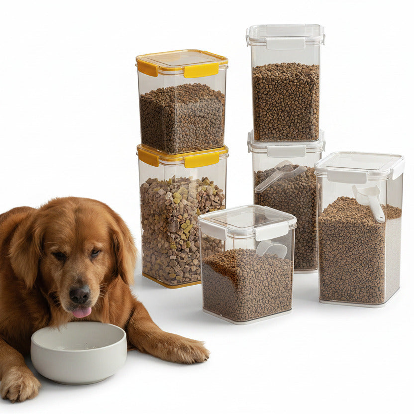 Seau de Stockage Alimentaire pour Animaux — Silicone, Hermétique