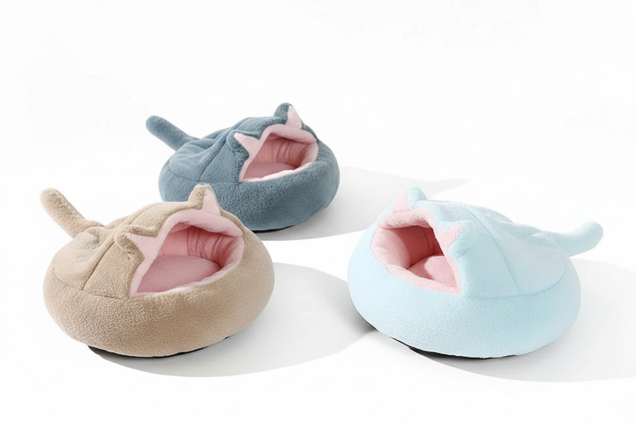Niche en Peluche Épaisse pour Chien & Chat — Chaude, Douce