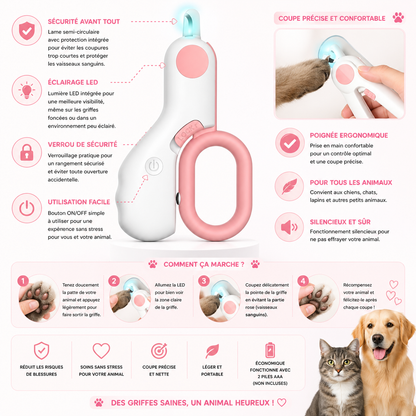 Coupe-Ongles LED pour Animal de Compagnie